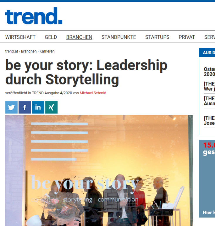Artikel be your story_Bettina fürlinger im trend. 04_2020